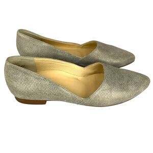 Paul Green Mimi Pointed Toe Smoking Flats Silver Metallic Women's Size 6 US